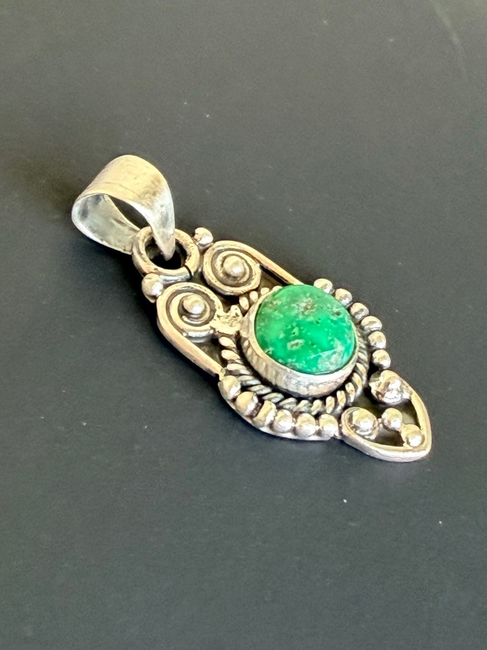 925 Sterling Silver Sonoran Gold Turquoise Pendant